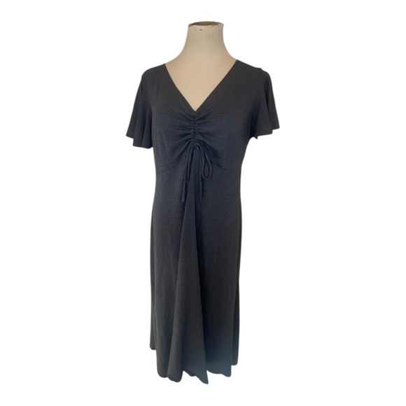 Max Studio Dusty Blue V-Neck Midi Dress, Size XL - Picture 2 of 6